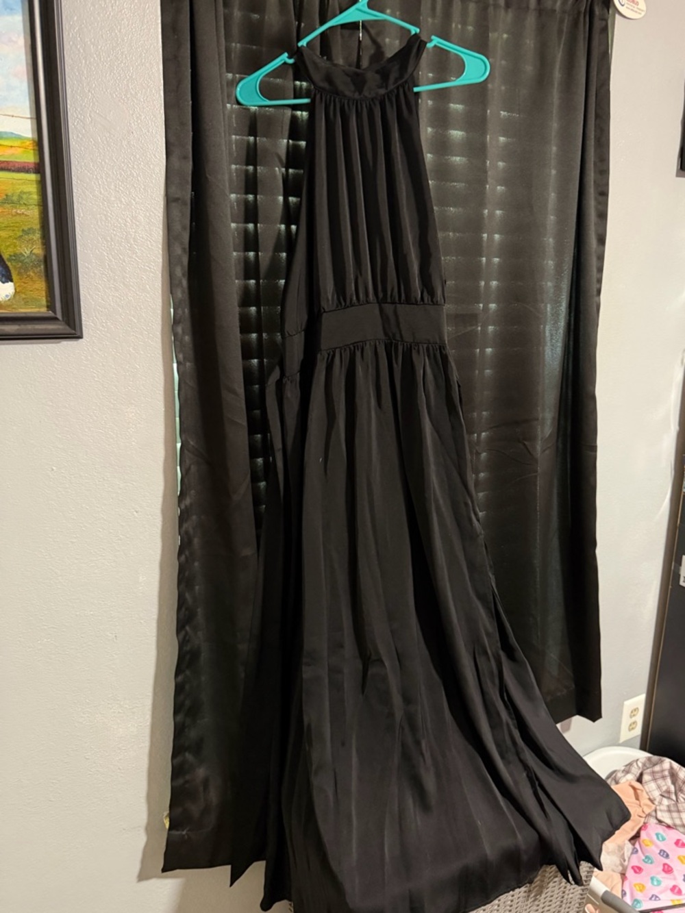 SHEIN Black Halter Neck Maxi Dress